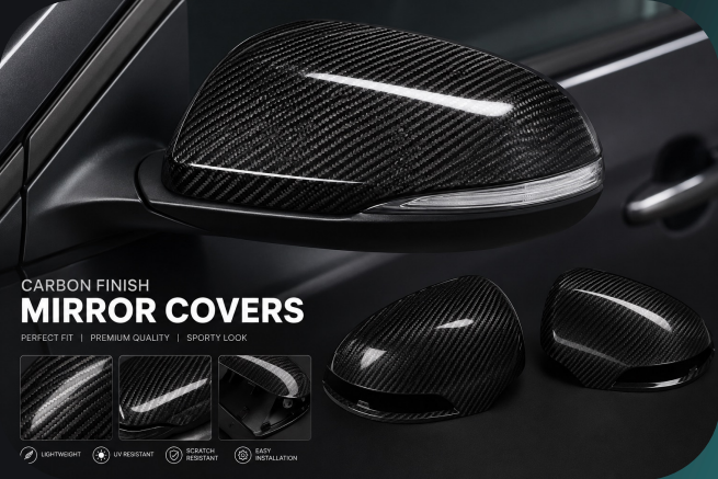 Carbon Finish Mirror Covers